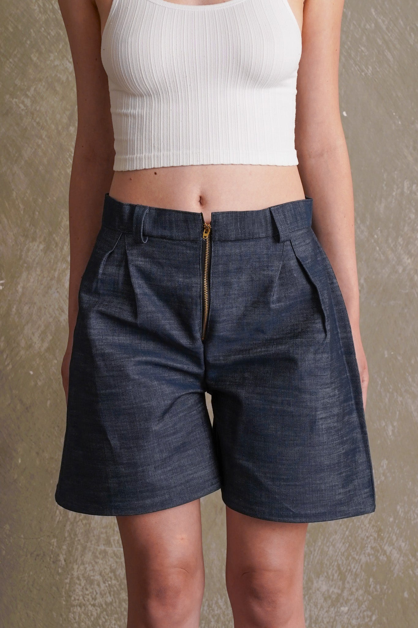High-Waist Denim Shorts